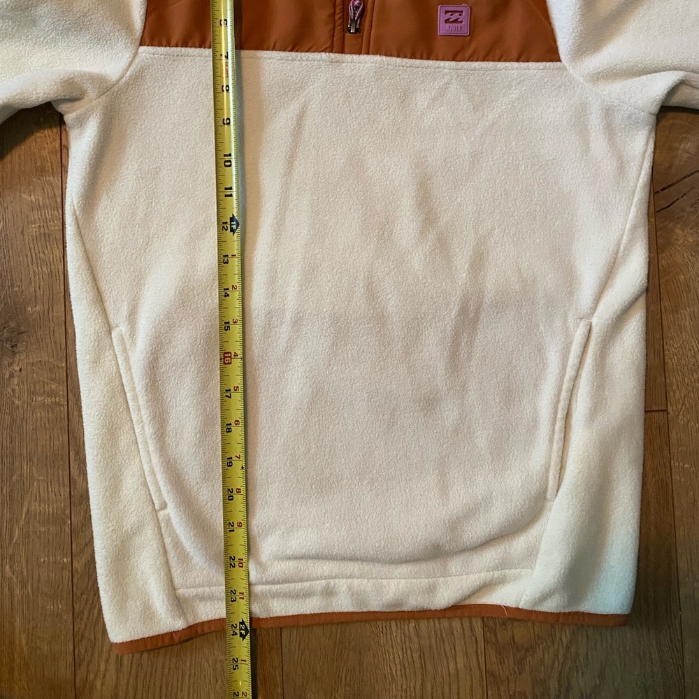 Billabong Cream and Rust Zip-Up Fleece Pullover XS. - Picture 8 of 10